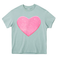 Arona Valentines Pink Heart Heavy Core Tee - FloraArt