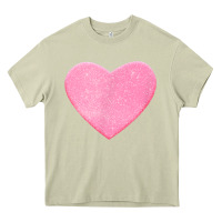 Mossy Valentines Pink Heart Heavy Core Tee - FloraArt