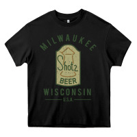 Black shotz beer worn Heavy Core Tee - FloraArt