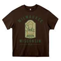 Chocolate Brown shotz beer worn Heavy Core Tee - FloraArt
