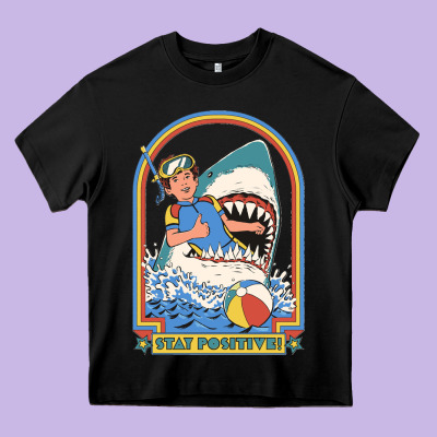 Stay Positive Classic Heavy Core Tee Designed By Floraart