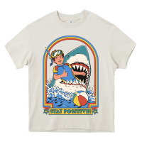 Cream Stay Positive Classic Heavy Core Tee - FloraArt