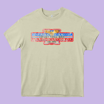 The American Honky Tonk Bar Association, Distressed   Garth Brooks Heavy Core Tee Designed By Floraart