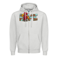 Dove Grey love rooster head Zipper Hoodie - LillyAllenDesigns