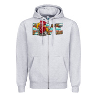 Heather Grey love rooster head Zipper Hoodie - LillyAllenDesigns