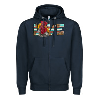 Navy love rooster head Zipper Hoodie - LillyAllenDesigns