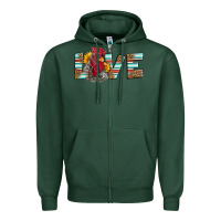 Sports Green love rooster head Zipper Hoodie - LillyAllenDesigns