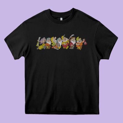 Snow White And The Seven Dwarfs Marching In Line Heavy Core Tee Designed By Floraart