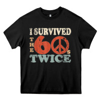 Black I Survived The Sixties 60s Twice Heavy Core Tee - FloraArt