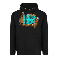 Black rodeo time  with leopard and cowhide Heavyweight Hoodie - Artiststas