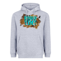 Heather Grey rodeo time  with leopard and cowhide Heavyweight Hoodie - Artiststas