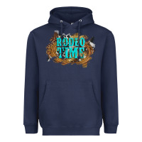 Navy rodeo time  with leopard and cowhide Heavyweight Hoodie - Artiststas