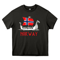 Asphalt boat norwegian flag norway viking ship norway Heavy Core Tee - FloraArt