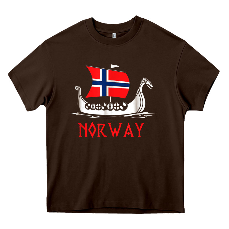 Boat Norwegian Flag Norway Viking Ship Norway Heavy Core Tee by FloraArt | Teevron