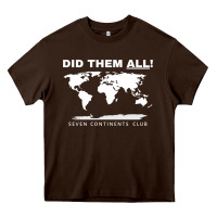 Chocolate Brown Seven Continents Shirt Heavy Core Tee - FloraArt