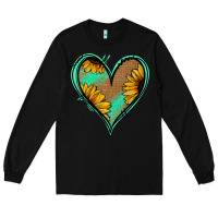 Black Sunflower Heart Long Sleeve Tee - Jasminsmagicworld