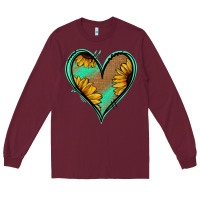 Burgundy Sunflower Heart Long Sleeve Tee - Jasminsmagicworld