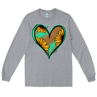 Heather Grey Sunflower Heart Long Sleeve Tee - Jasminsmagicworld