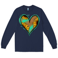 Navy Sunflower Heart Long Sleeve Tee - Jasminsmagicworld