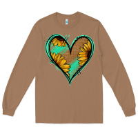 Toasted Coconut Sunflower Heart Long Sleeve Tee - Jasminsmagicworld