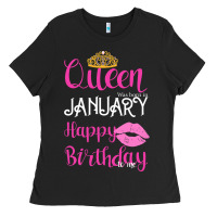 Black Queen Was Born İn January Happy Birthday Ladies Tee - Bettercallsaul
