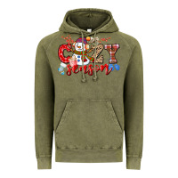 Vintage Olive cozy season snowman Vintage Hoodie - CowGirlArtShop