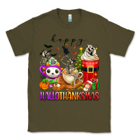 Army Green happy hallothanksmas skeleton coffee cups Classic Tee - texasbilliewilder