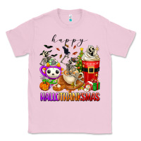 Bubblegum Pink happy hallothanksmas skeleton coffee cups Classic Tee - texasbilliewilder