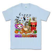 Dusty Blue happy hallothanksmas skeleton coffee cups Classic Tee - texasbilliewilder