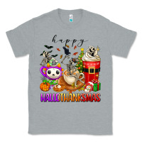Heather Grey happy hallothanksmas skeleton coffee cups Classic Tee - texasbilliewilder