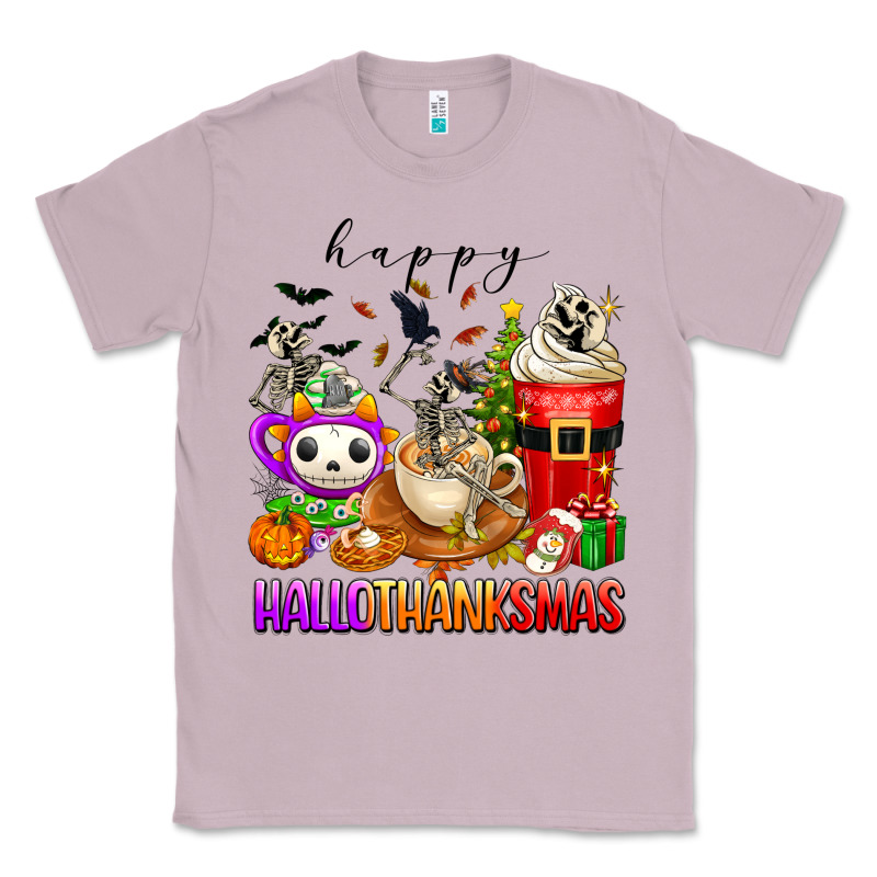 Happy Hallothanksmas Skeleton Coffee Cups Classic Tee by texasbilliewilder | Teevron
