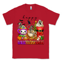 Red happy hallothanksmas skeleton coffee cups Classic Tee - texasbilliewilder