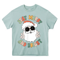 Arona funny groovy stay merry and bright christmas santa claus t shirt Heavy Core Tee - ArtMosaic