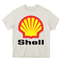Cream Copy of shell gasoline Heavy Core Tee - ArtMosaic