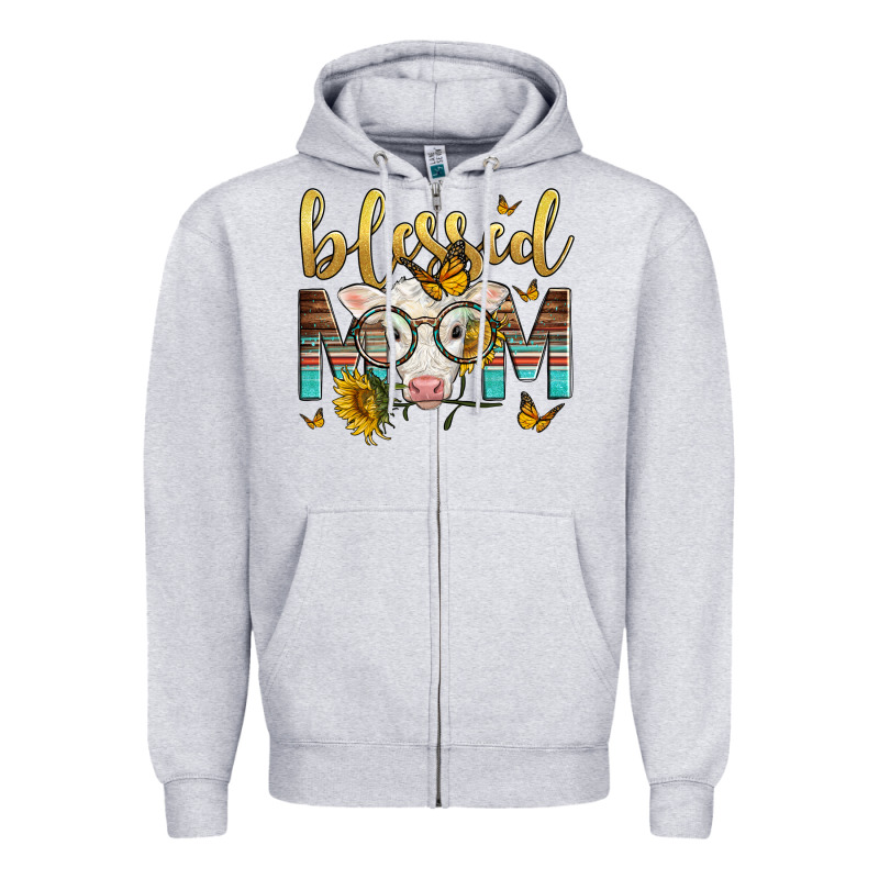 Western Blessed Mom Baby Calf Zipper Hoodie by LillyAllenDesigns | Teevron