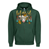 Sports Green Western Blessed Mom Baby Calf Zipper Hoodie - LillyAllenDesigns