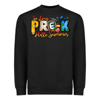 Black So Long Pre K Hello Summer Heavyweight Sweatshirt - CowhideDigitalArt