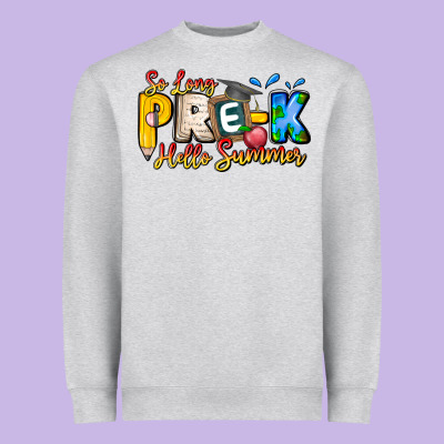 So Long Pre K Hello Summer Heavyweight Sweatshirt Designed By Cowhidedigitalart