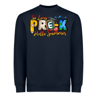 Navy So Long Pre K Hello Summer Heavyweight Sweatshirt - CowhideDigitalArt
