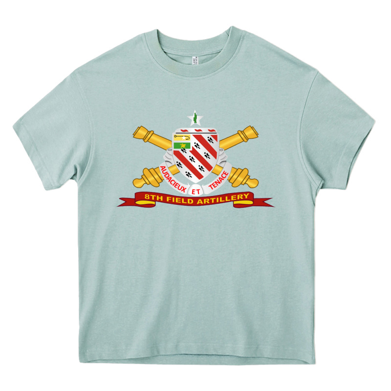 8th Field Artillery W Br   Ribbon 8th Field Artillery W Br Ribbon Heavy Core Tee by ArtMosaic | Teevron