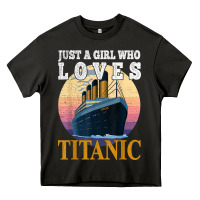 Asphalt ship just a girl who loves titanic boat titanic girls woman t shirt Heavy Core Tee - ArtMosaic