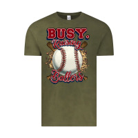 Vintage Olive Busy raising ballers Vintage Tee - HowdyJamesFarm