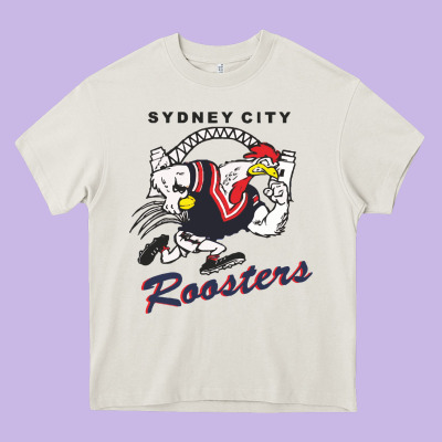 Roosters-sydney City Classic Heavy Core Tee Designed By Artmosaic
