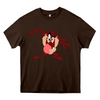 Chocolate Brown tasmanian devil cartoon character Heavy Core Tee - ArtMosaic