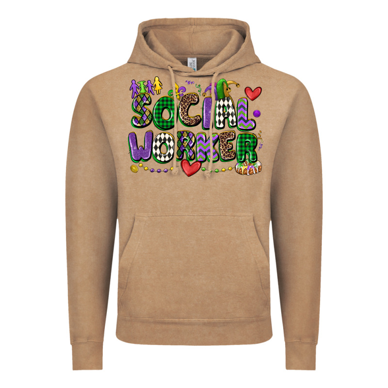 Social Worker Mardi Gras Cowgirl Vintage Hoodie by CowGirlArtShop | Teevron