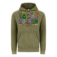 Vintage Olive social worker mardi gras cowgirl Vintage Hoodie - CowGirlArtShop