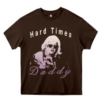 Chocolate Brown Hard Times Daddy Heavy Core Tee - trangStudio