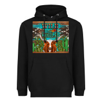 Black whild child longhorn  cactus cowhide Heavyweight Hoodie - Artiststas