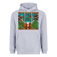 Heather Grey whild child longhorn  cactus cowhide Heavyweight Hoodie - Artiststas
