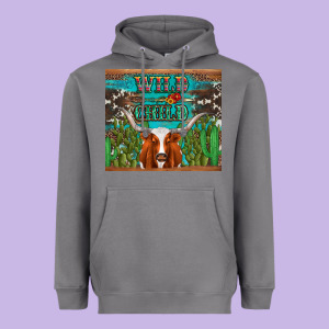 Whild Child Longhorn  Cactus Cowhide Heavyweight Hoodie Designed By Artiststas